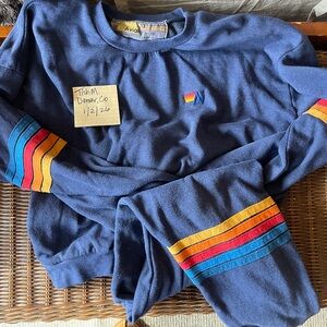 Aviator Nation Navy Set five stripe blue